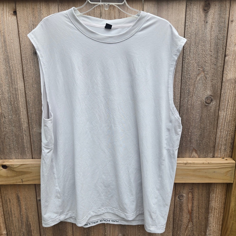 Lululemon Mens XL Sleeveless Training Top Grey Mesh Better Each Day Tank